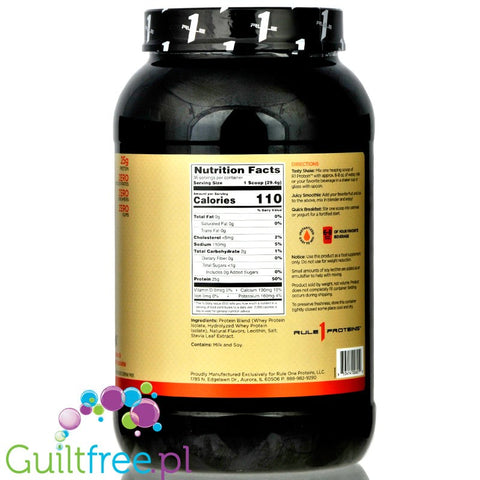 Rule1 R1 Protein Naturally Flavored, Vanila Crème, 25g protein in just 100kcal