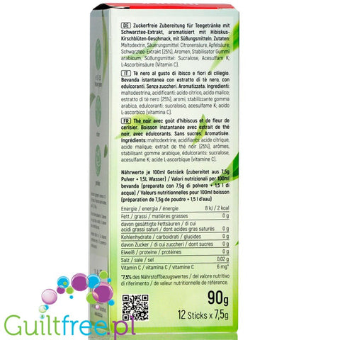 INSTICK Black Tea Hibiscus & Cherry Blossom sugar free instant drink