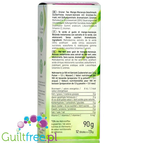 INSTICK Green Tea Mango & Passionfruit sugar free instant drink