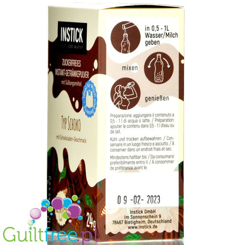 INSTICK Chocolate 12 x 0,5L sugar free instant drink