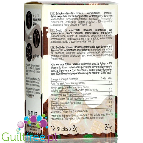 INSTICK Chocolate 12 x 0,5L sugar free instant drink