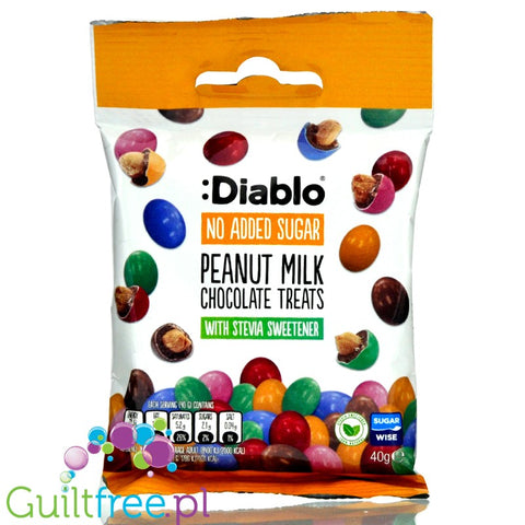 Diablo Peanut Milk Chocolate Treats - nuts in glazed chocolate without added sugar with stevia