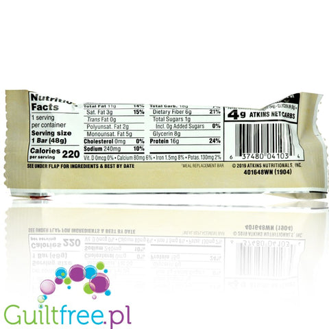 Atkins Meal Peanut Butter Granola protein bar without maltitol