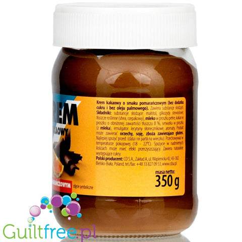 CD Chocolate & Orange spread, no added sugar, palm oil free, with stevia