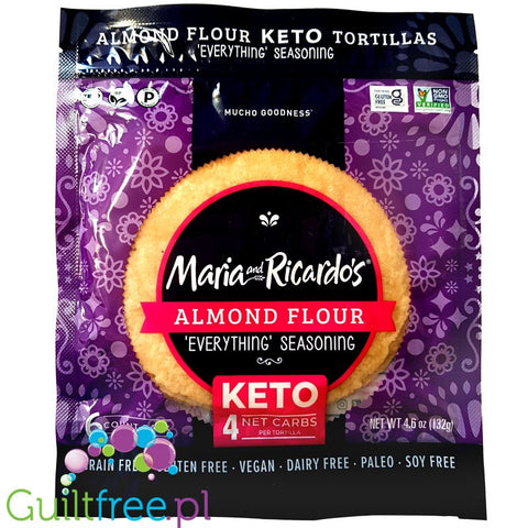 Maria and Ricardo's Almond Flour Keto Tortillas, 'Everything' Seasoning 6 tortillas