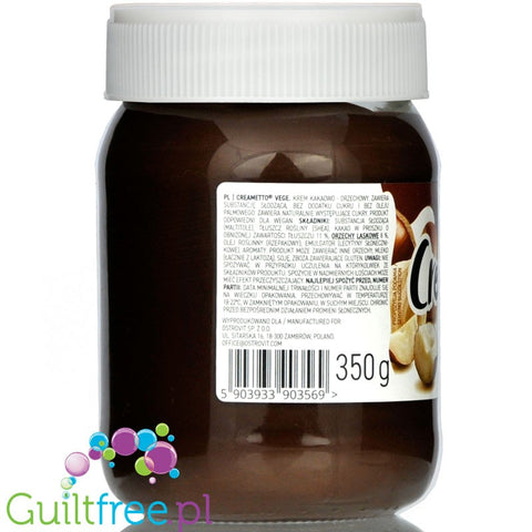 Creametto Vege - vegan milk-free chocolate-nut cream with no added sugar