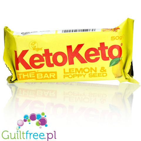 KetoKeto Bar Lemon & Poppy Seed vegan, low net carbs, with xylitol & erythrit