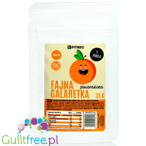 FitRec Fajna Galaretka Orange, sugar free jelly powder, 5 servings