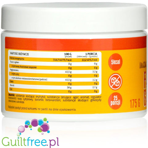 FitRec Fajna Galaretka Vege Mango, vegan sugar-free jelly, 5kcal per serving