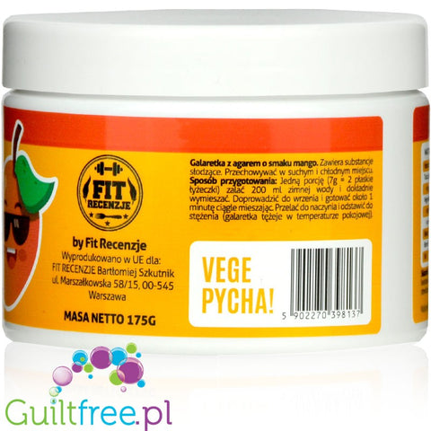 FitRec Fajna Galaretka Vege Mango, vegan sugar-free jelly, 5kcal per serving