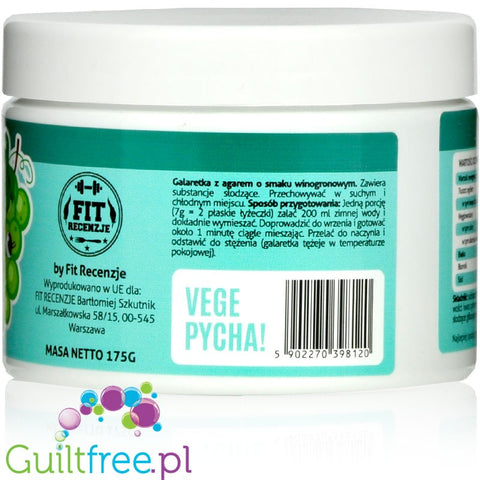FitRec Fajna Galaretka Vege White Grape, vegan sugar-free jelly, 5kcal per serving