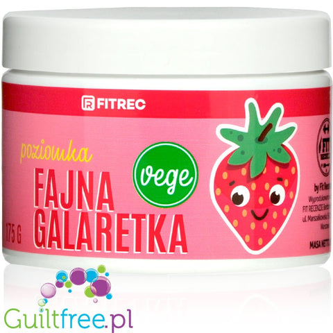 FitRec Fajna Galaretka Vege WIld Strawerry, vegan sugar-free jelly, 5kcal per serving