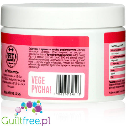 FitRec Fajna Galaretka Vege WIld Strawerry, vegan sugar-free jelly, 5kcal per serving
