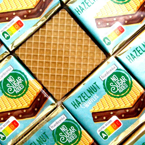 Frankonia Chocolat No Sugar Added, Hazelnut Waffle Nutri Score A, 9er pack