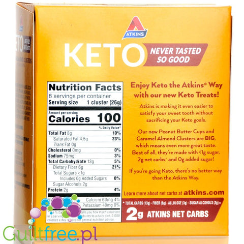 Atkins KETO Caramel Almond Clusters box 8pcs