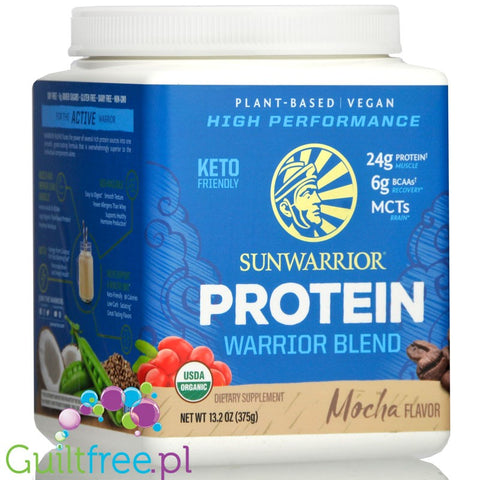 Sunwarrior Protein Warrior Blend 0,375kg, Mocha - vegan protein powder with acai, goji & quinoa, sachet