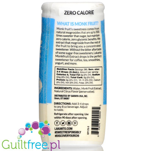 Lakanto Liquid Monkfruit Sweetener, Vanilla 1,76 fl oz