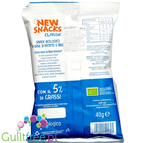 New snacks, gluten-free potato crisps, bio 40g