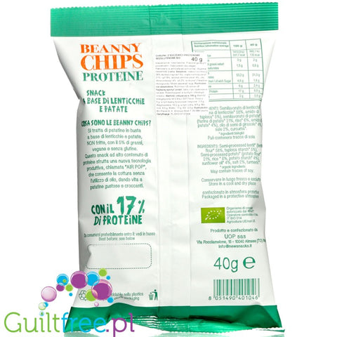 Beanny chips lentil crisps protein gluten-free bio 40g