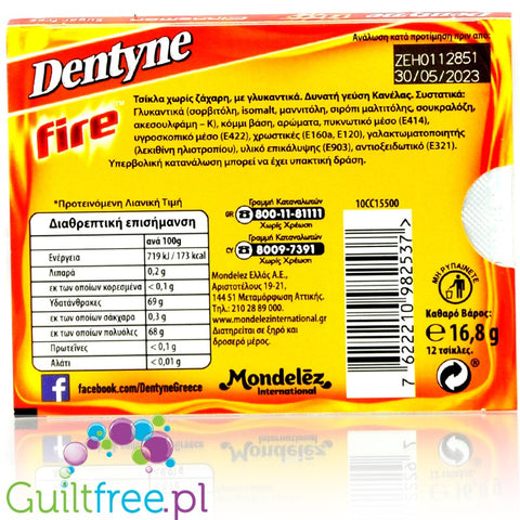 Dentyne Fire Cinnamon Sugar Free