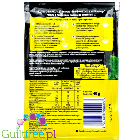 Emix Lemon, sugar free jelly dessert (kisel) without sweeteners