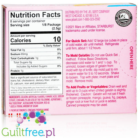 Starburst Sugar Free All Pink Strawberry Gelatin 0.69oz