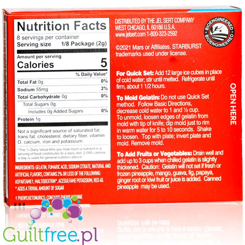Starburst Sugar Free All Pink Cherry Gelatin 0.69oz