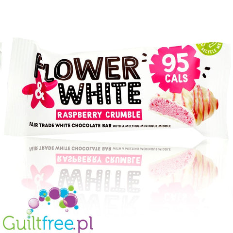 Flower & White Meringue Bar Raspberry Crumble 95kcal