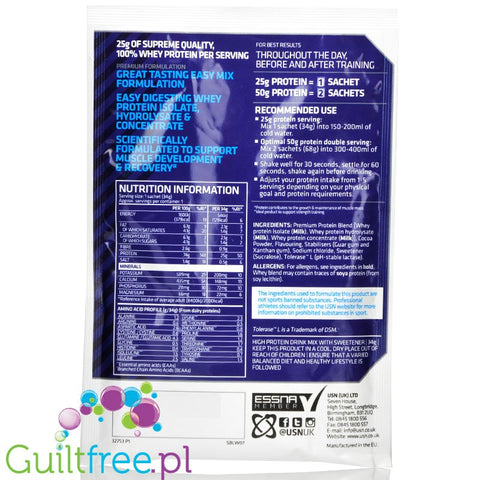 USN Blue Lab Whey Vanilla protein powder 34g