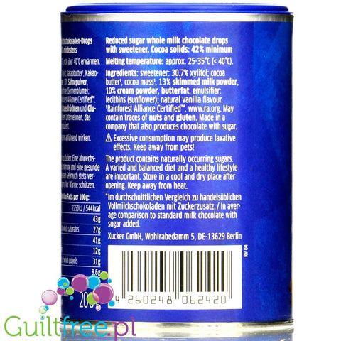 Xucker Milk Chocolate Drops - no added sugar, only with xylit