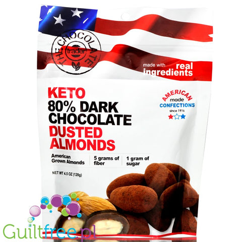 The Chocolate Trader Keto Dusted Almonds, 80% Dark Chocolate