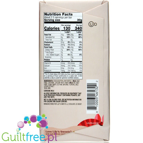 Lily's Sweets  No Sugar Added White Chocolate Style Bars, Peppermint