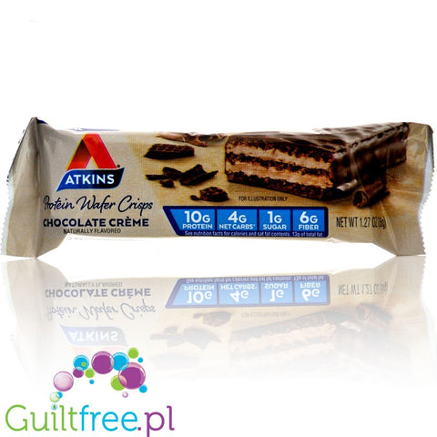 Atkins Wafer Crisps, Chocolate Creme protein wafer in milk chocolate coating