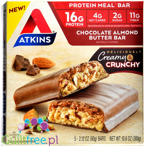 Atkins Meal Chocolate Almond Butter box x 5 bars