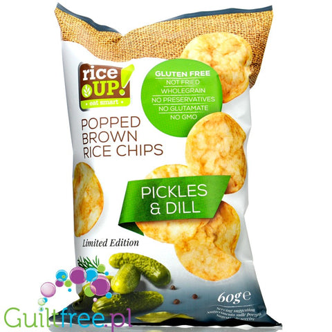 RiceUp thin Pickles & Dill flavored whole-grain thin brown rice chips