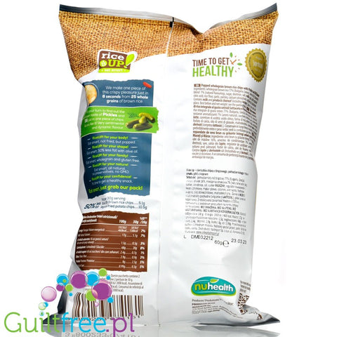 RiceUp thin Pickles & Dill flavored whole-grain thin brown rice chips