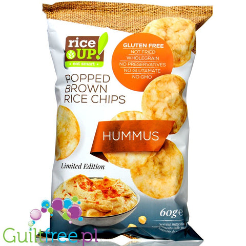 RiceUp thin Hummus  flavored whole-grain thin brown rice chips