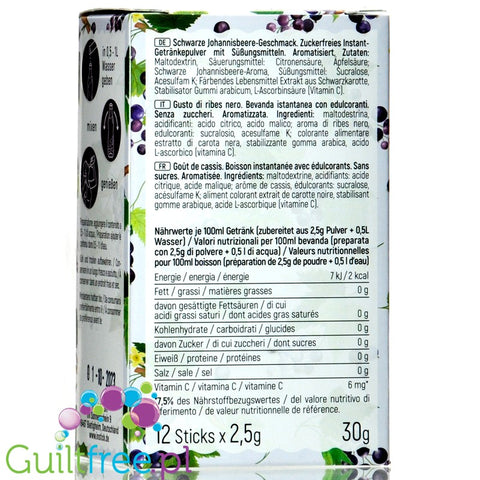INSTICK Cassis 12 x 0,5L sugar free instant drink