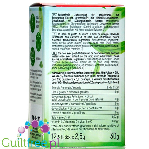 INSTICK Black Tea Hibiskus & Cherry Blossom 12 x 0,5L sugar free instant drink