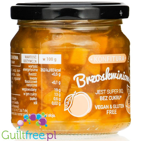 Devaldano sugar free peach preserves without added sugar and with no sweeteners