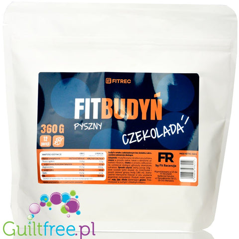 Fit Rec Chocolate Pudding, sugar free instant pudding powder, 12 servings