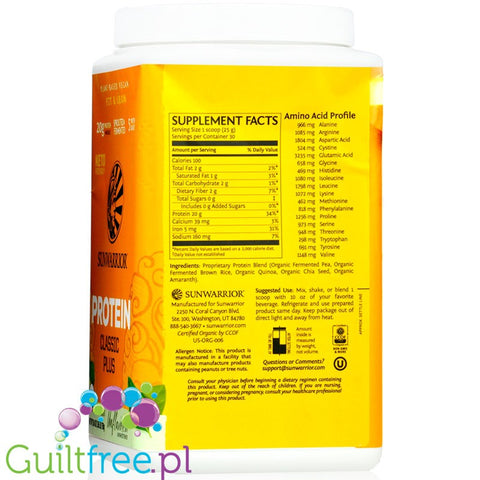 Sunwarrior Classic Plus Protein, Natural (750g)