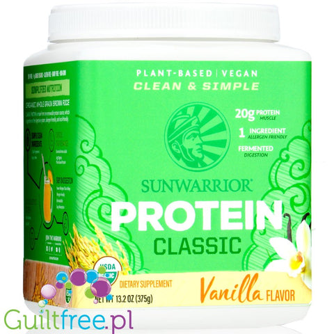 Sunwarrior Protein Classic Vanilla - vegan protein powder with stevia