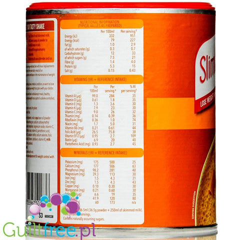 Slimfast Shake Powder Caramel  balanced meal shake with vitamins and minerals