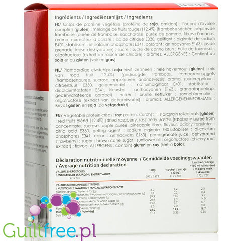 Müesli arôme fruits rouges collation protéinée gourmande - protein Müesli with cranberries, strawberries and raspberries, contai
