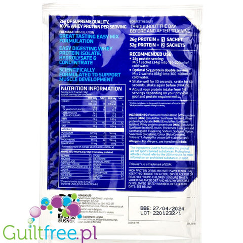 USN Blue Lab Whey Tropical Smoothie protein powder 34g