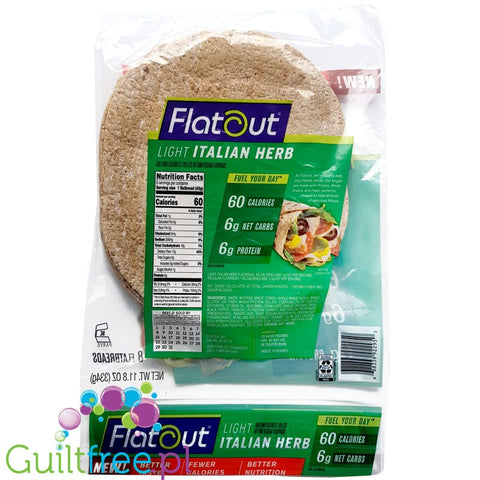 Flatout Italian Herb 60kcal made with 100% Stone Ground Whole Wheat