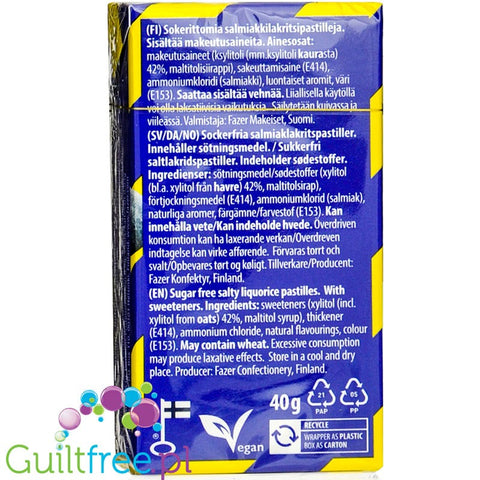 Fazer Tyrkisk Peber Pastillen, sugar free pastilles