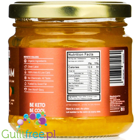 BeKeto Keto Jam ™ Juicy Peach 42kcal with erytrol and xylitol