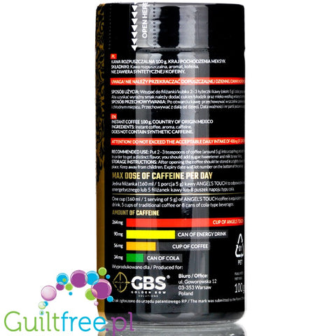 GBS Angel's Touch instant flavored coffee with caffeine boost, New York Cheesecake